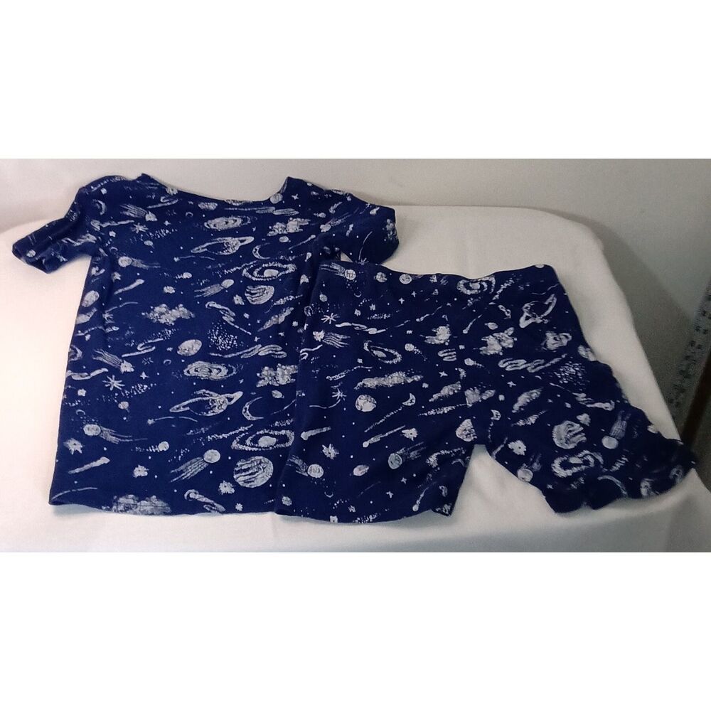 Childrens Place Kids Space Pajama Set Shorts Navy Size 12